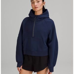 New with tags blue Scuba oversized half zip hoodie